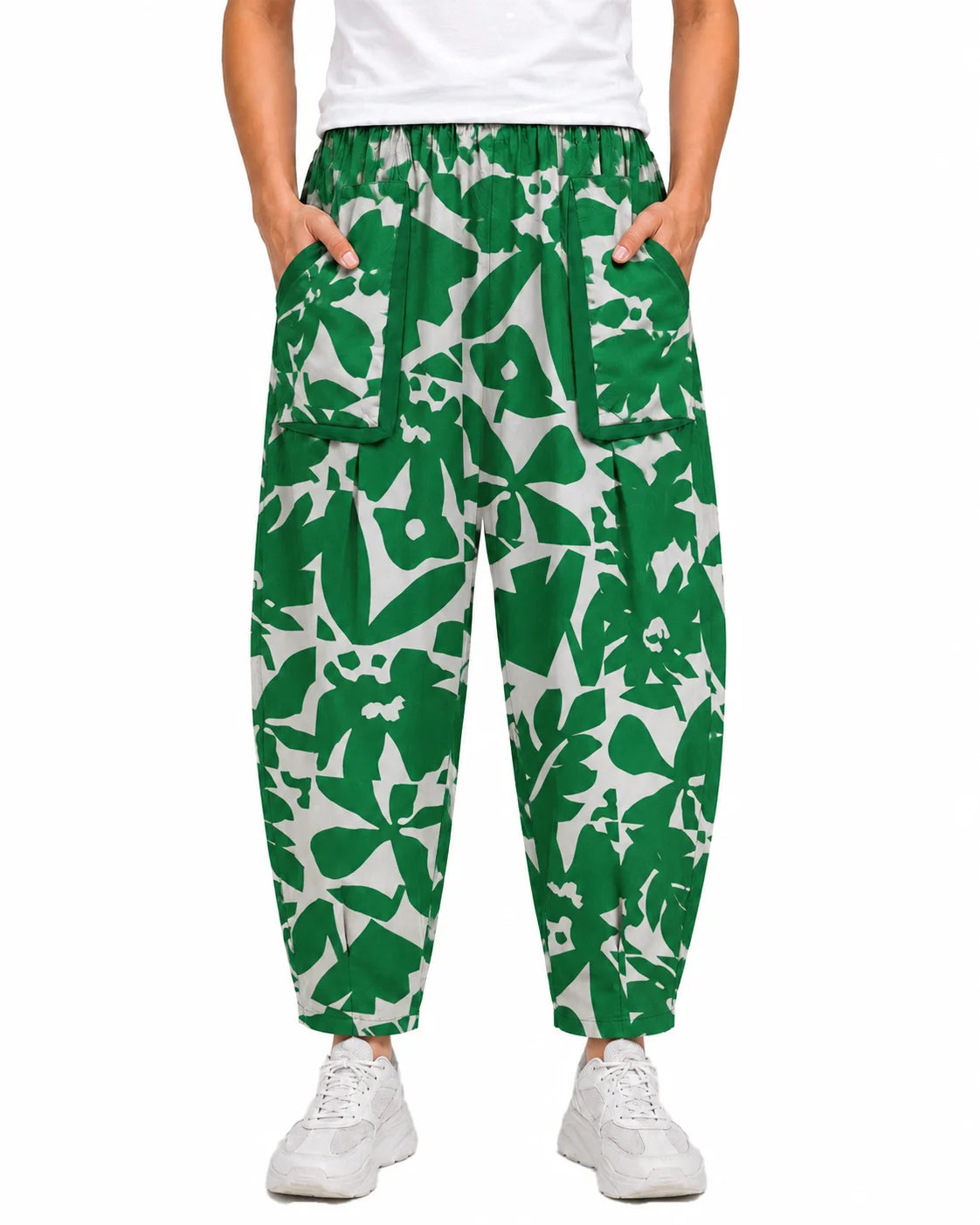 OYSTERS UTILITY BARREL PANTS PINK GREEN PRINTED FOR MEN