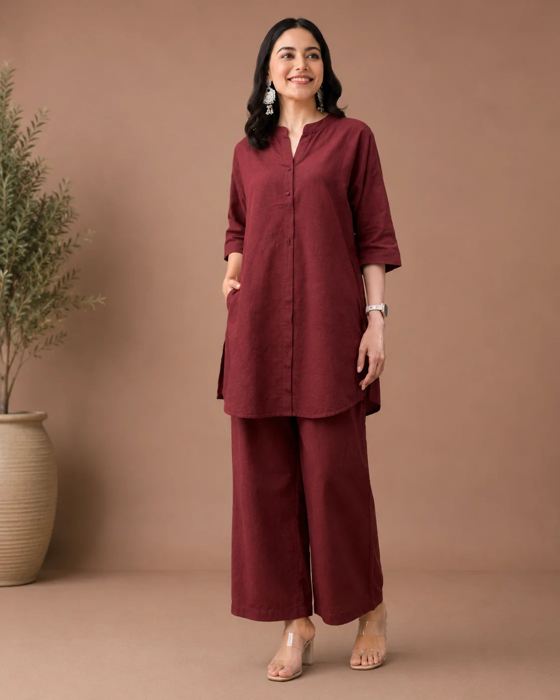 BEEITU MAROON CORDSET4