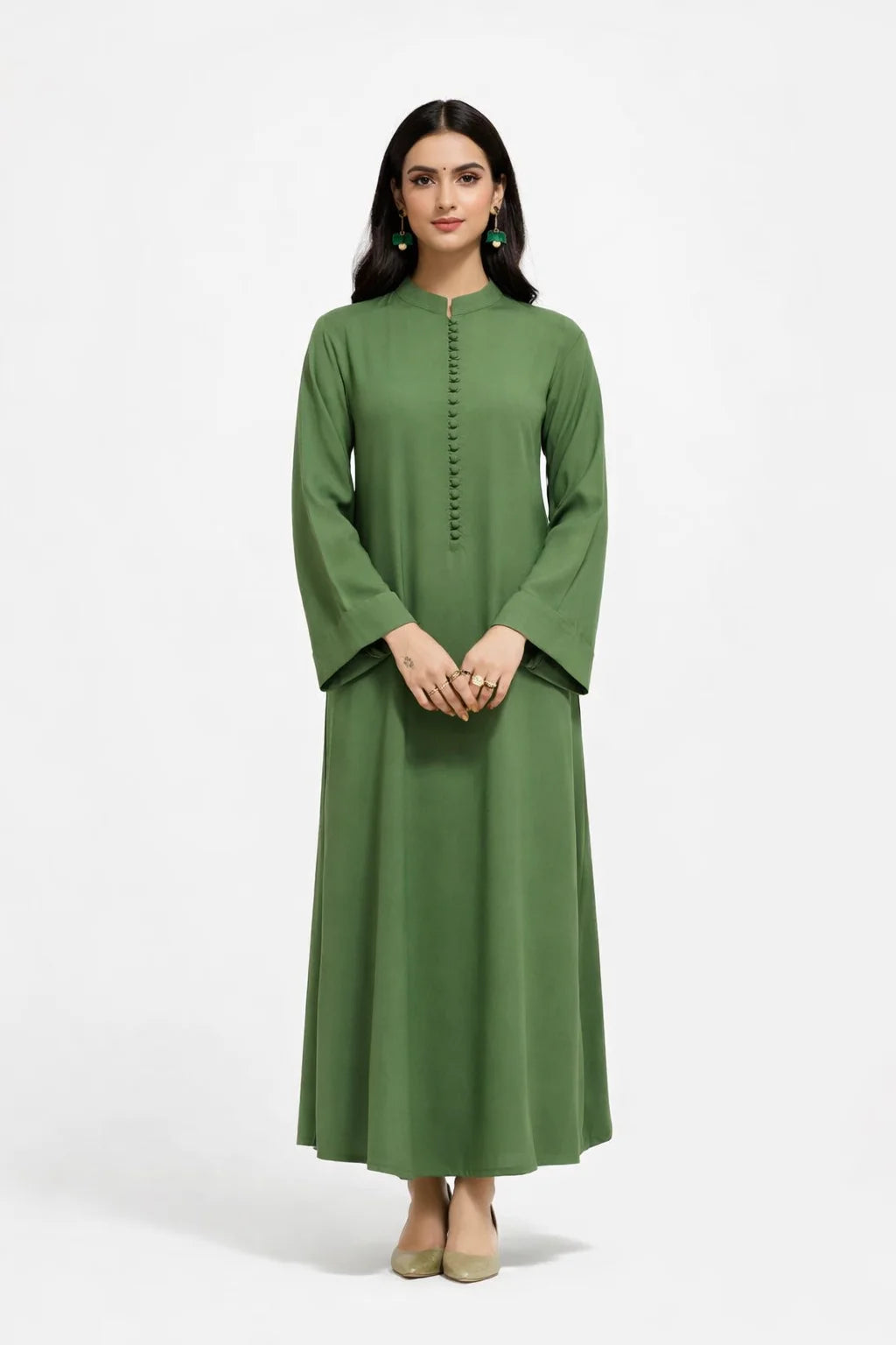 Elegant Olive Green Flared Kurta