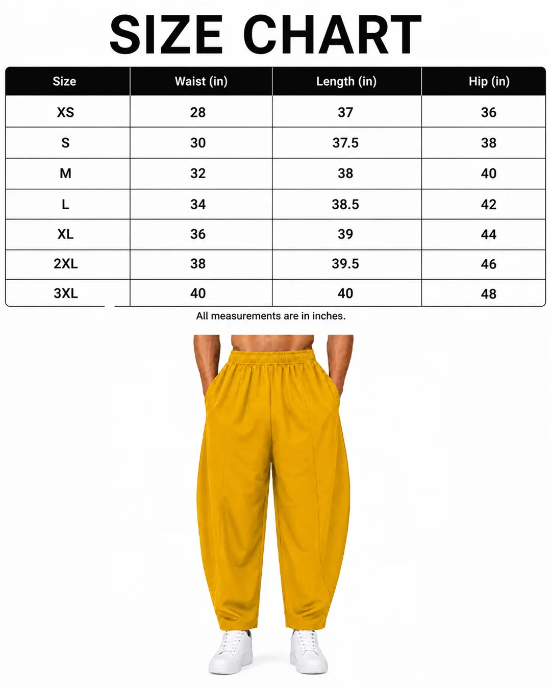 Balloon-Cut Pants Mustard for Men