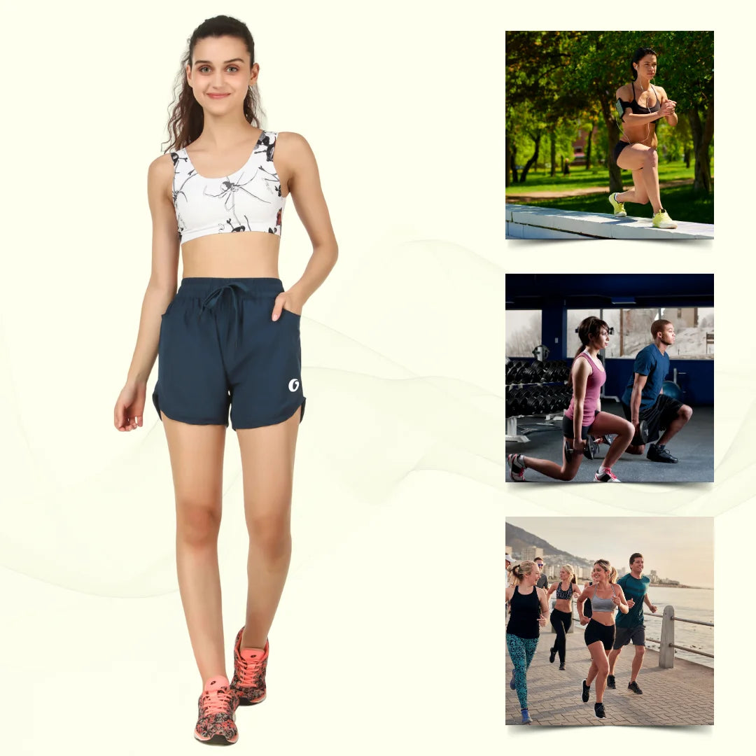 Oysters Athleisure Women's Regular Fit Sports Shorts | Quick Dry Technology |