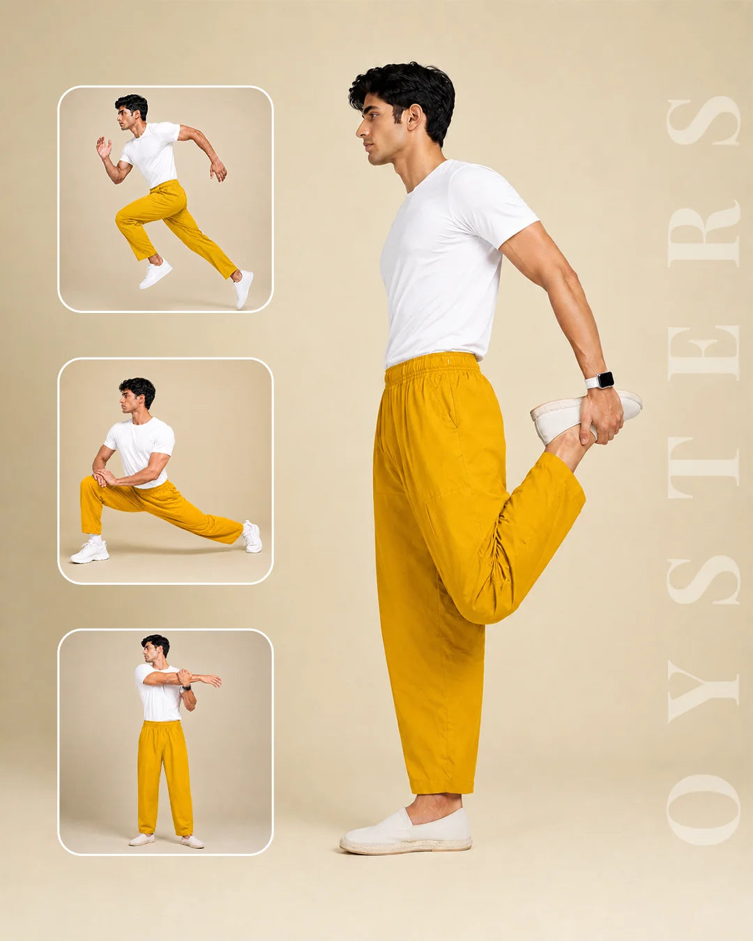 OYSTERS UTILITY BARREL PANTS MUSTARD FOR MEN