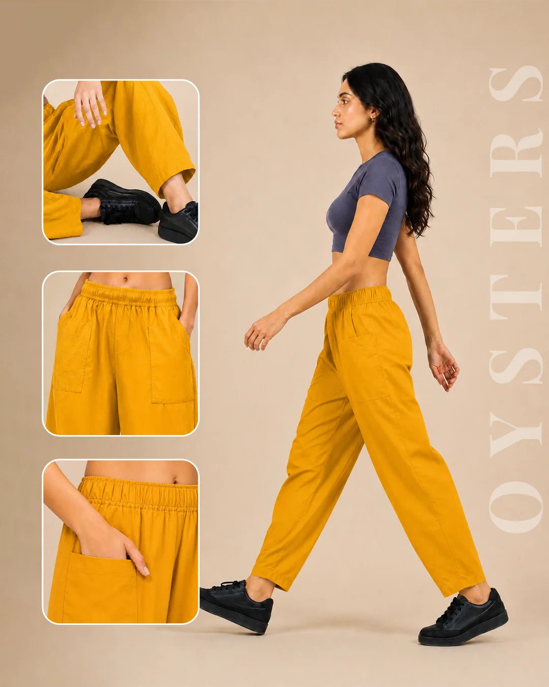 Utility Barrel Mustard Pants for Women
