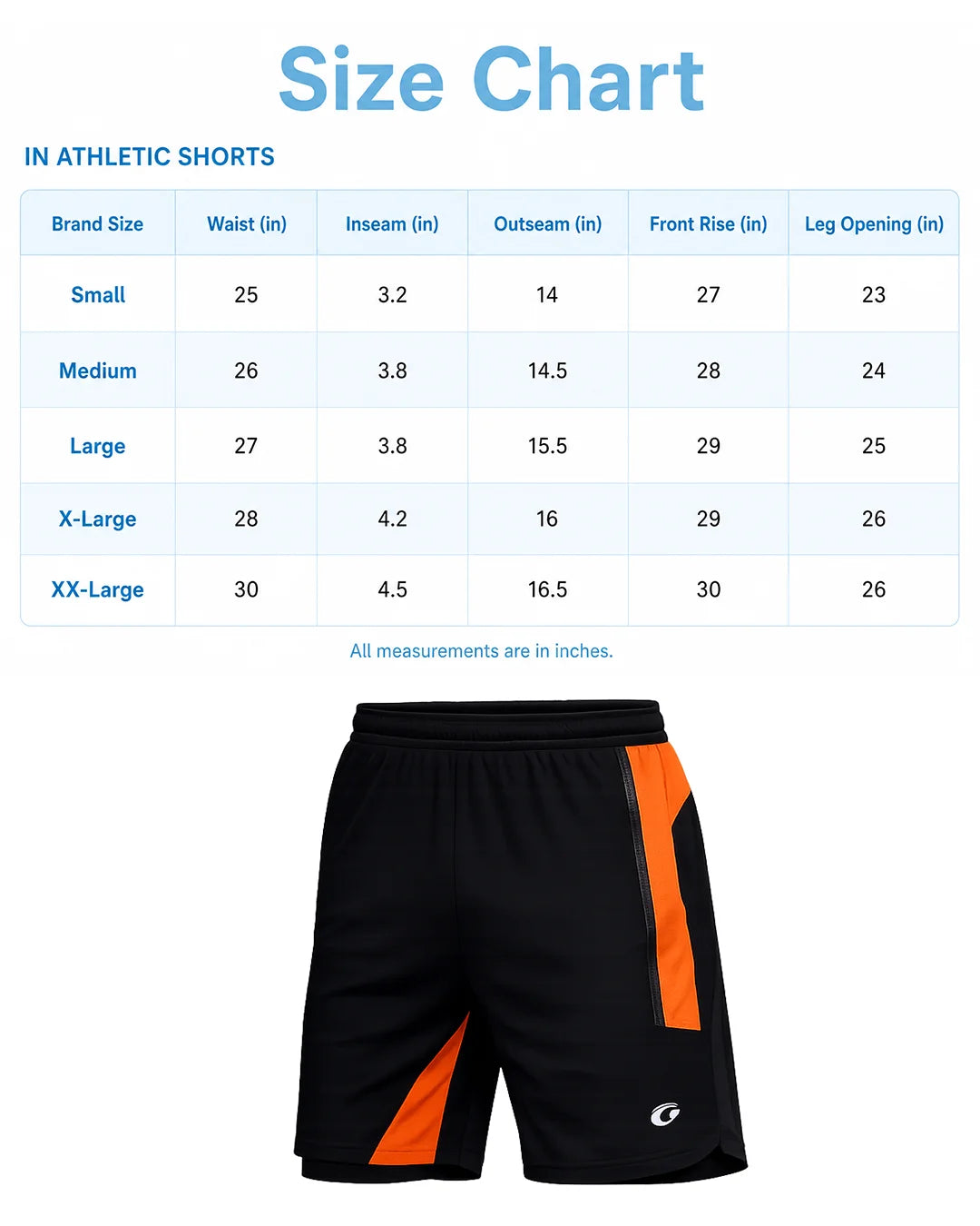 OYSTERS MEN'S 2 IN 1 BLACK ORANGE SHORTS