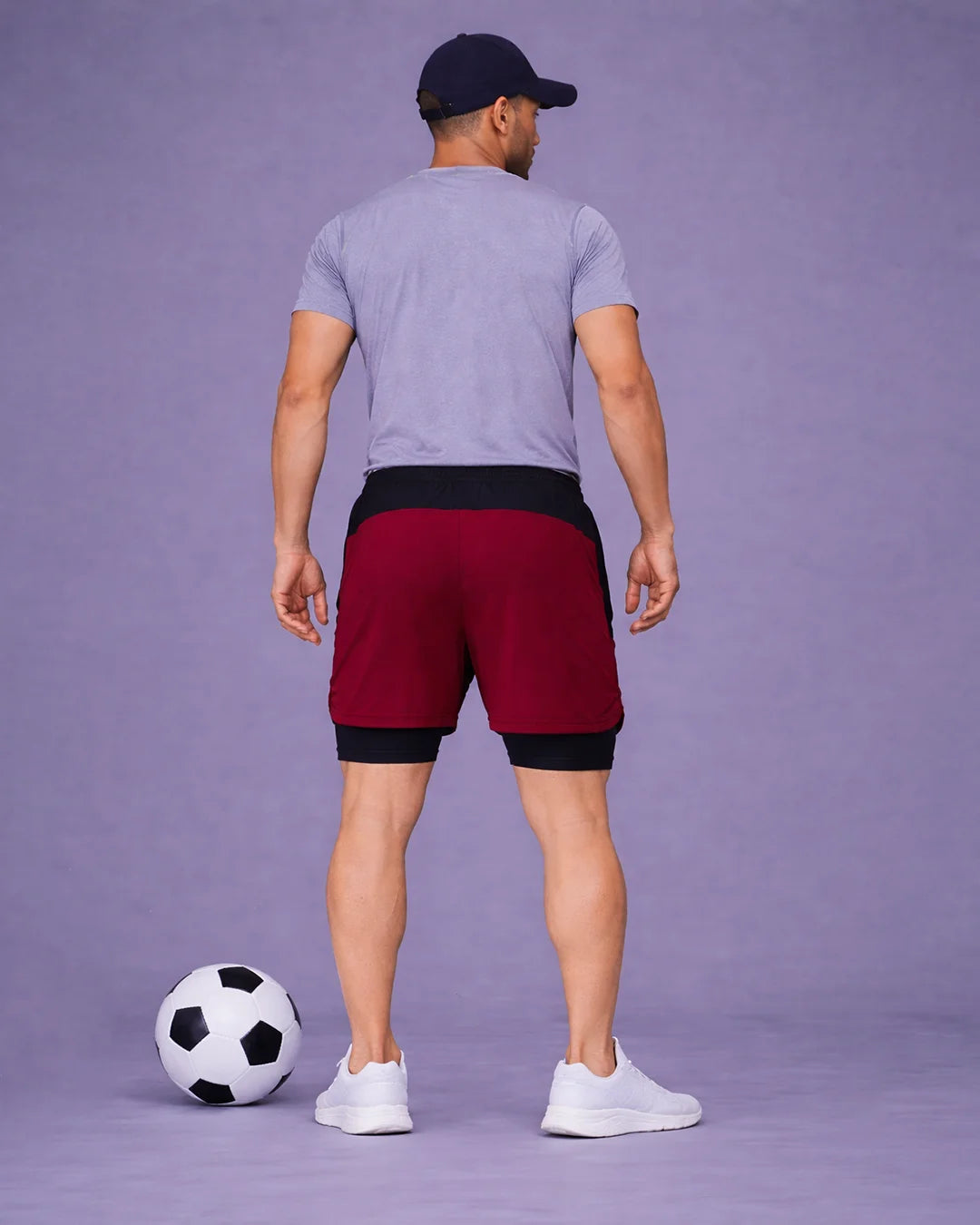 OYSTERS MEN'S 2 IN 1 WINE SHORTS