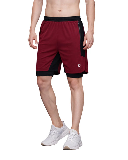 OYSTERS MEN'S 2 IN 1 WINE SHORTS