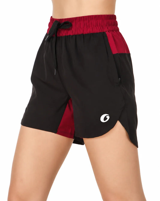 OYSTERS ATHLEISURE WOMEN'S REGULAR FIT SPORTS SHORTS WITH ZIP POCKET | QUICK DRY TECHNOLOGY