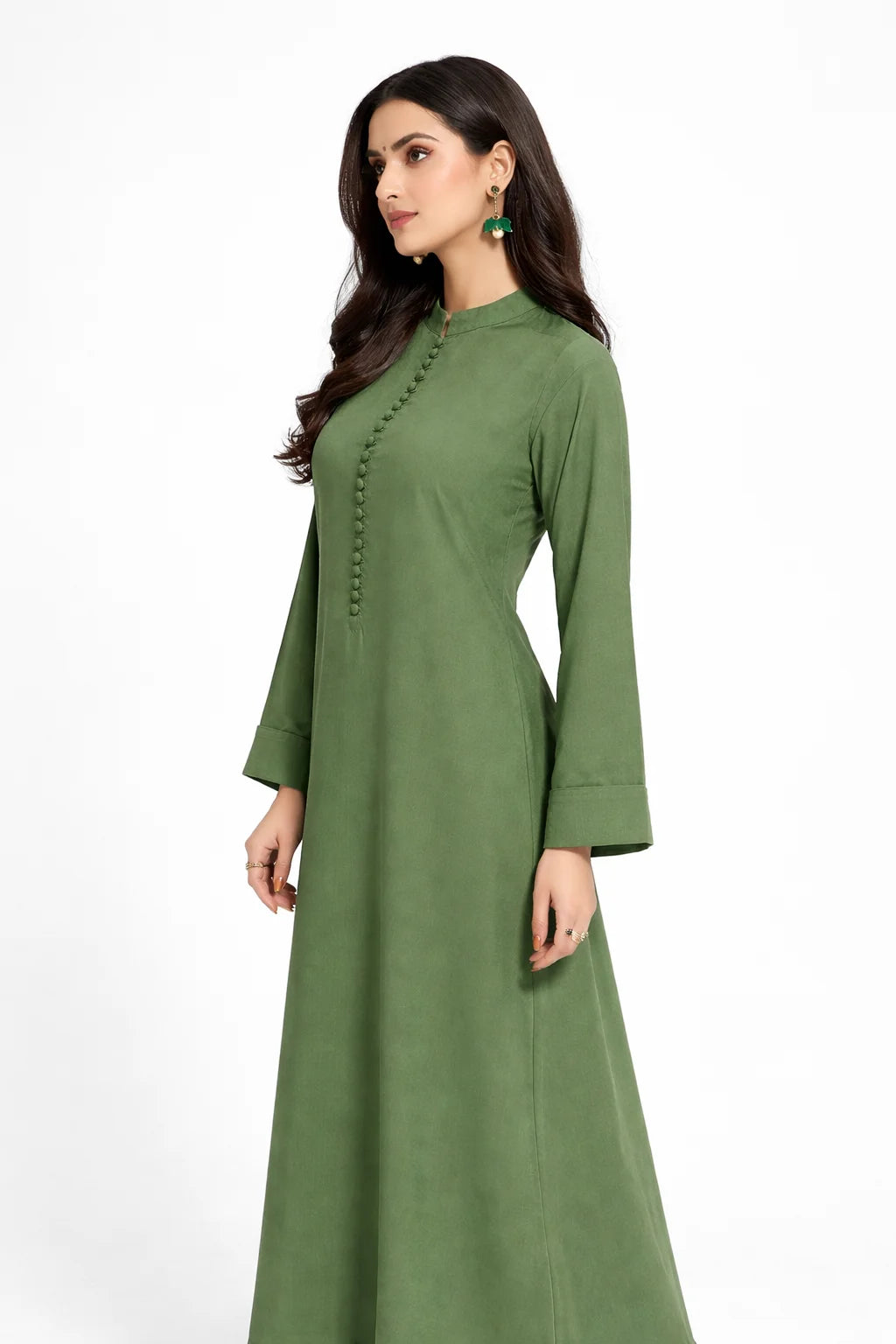 Elegant Olive Green Flared Kurta