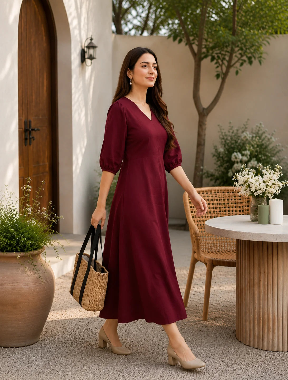 BEEITU MAROON DRESS5