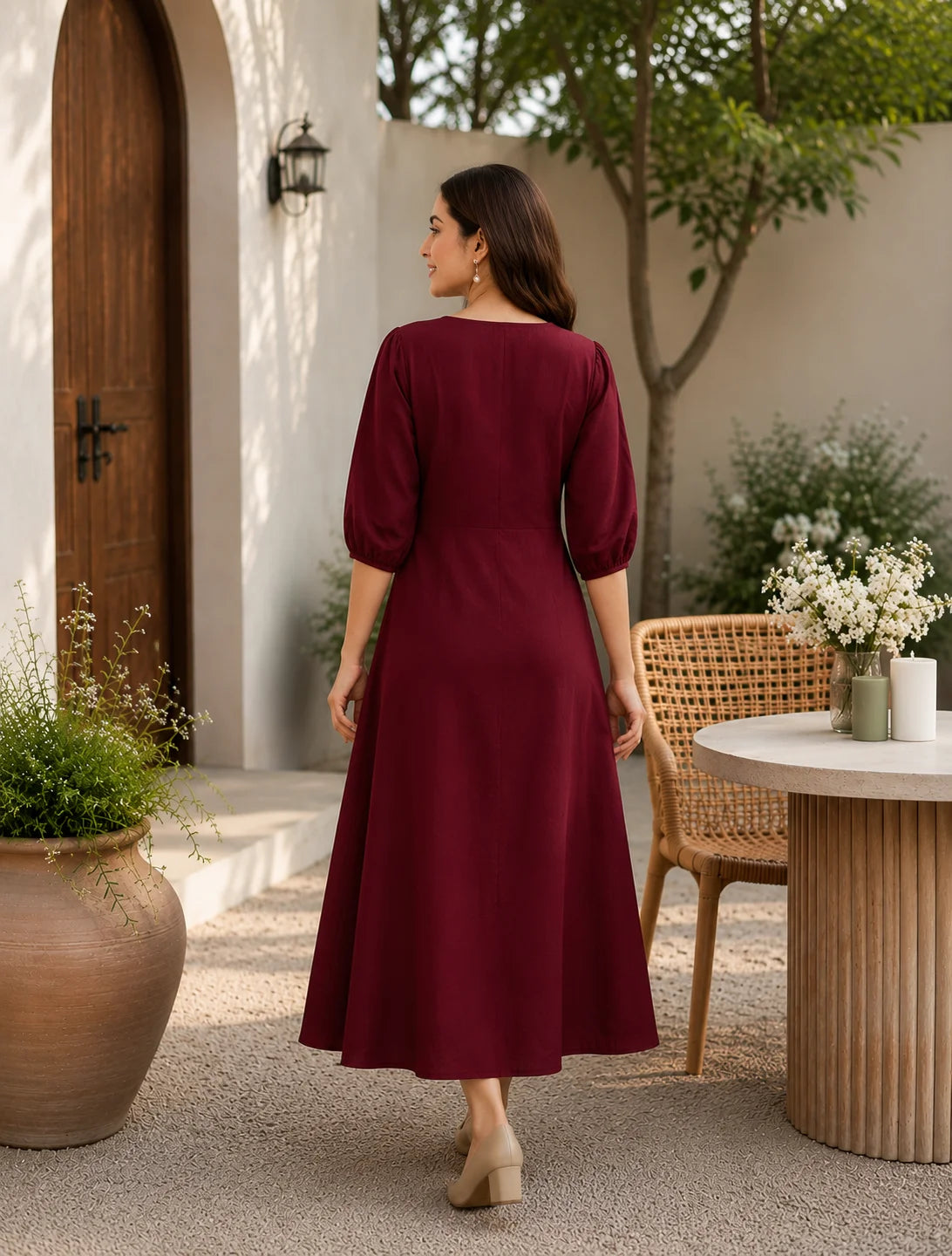 BEEITU MAROON DRESS5