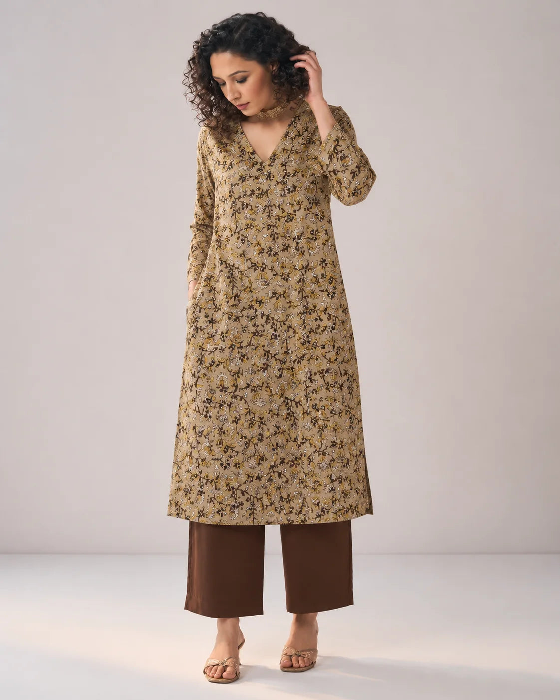 BEHTARIN KURTA PANT SET YELLOW