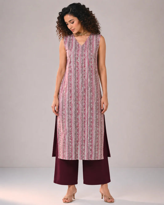 BEHTARIN KURTA PANT SET PINK