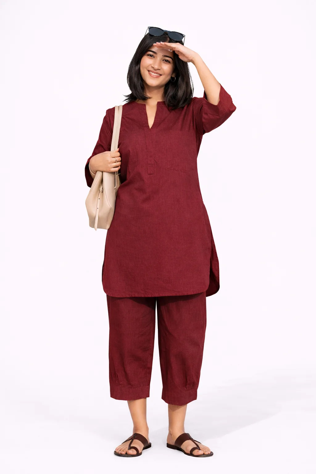 Classic Maroon Comfort Kurta Set