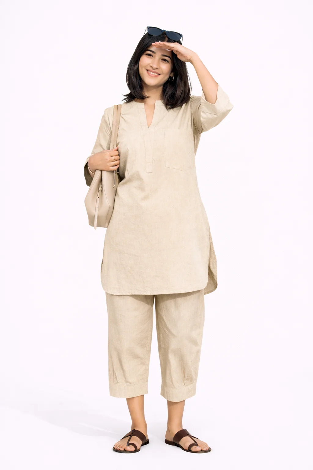 Classic Beige Comfort Kurta Set