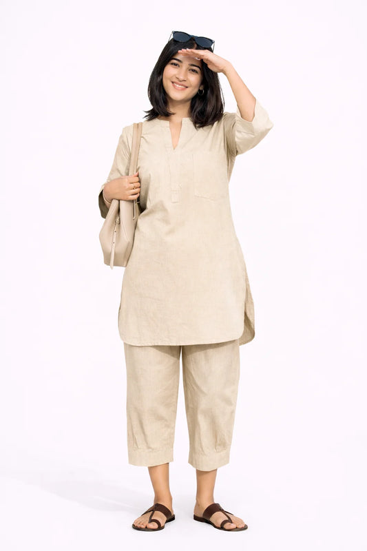 Classic Beige Comfort Kurta Set