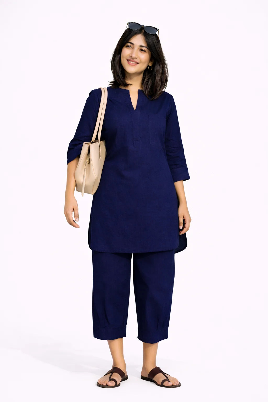 Classic Navy Blue Comfort Kurta Set