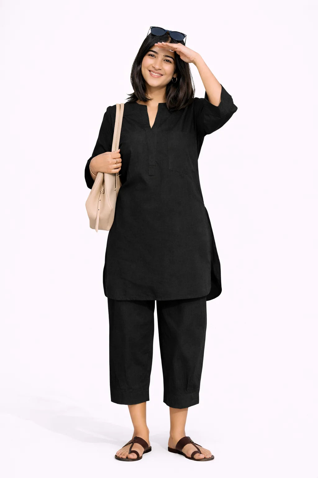 Classic Black Comfort Kurta Set
