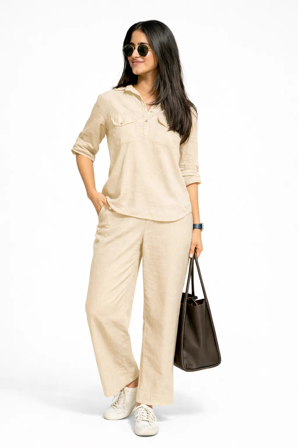 Earthy Beige Utility Kurta Set
