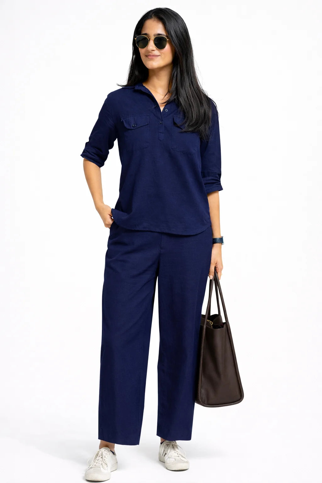 Earthy Navy Blue Utility Kurta Set