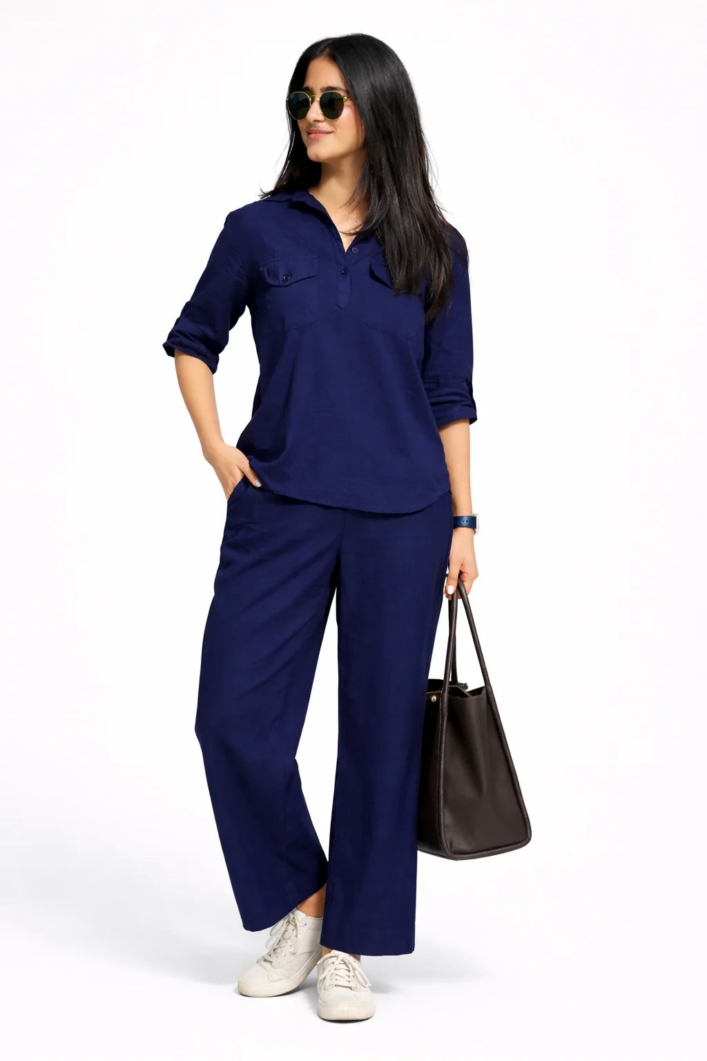 Earthy Navy Blue Utility Kurta Set