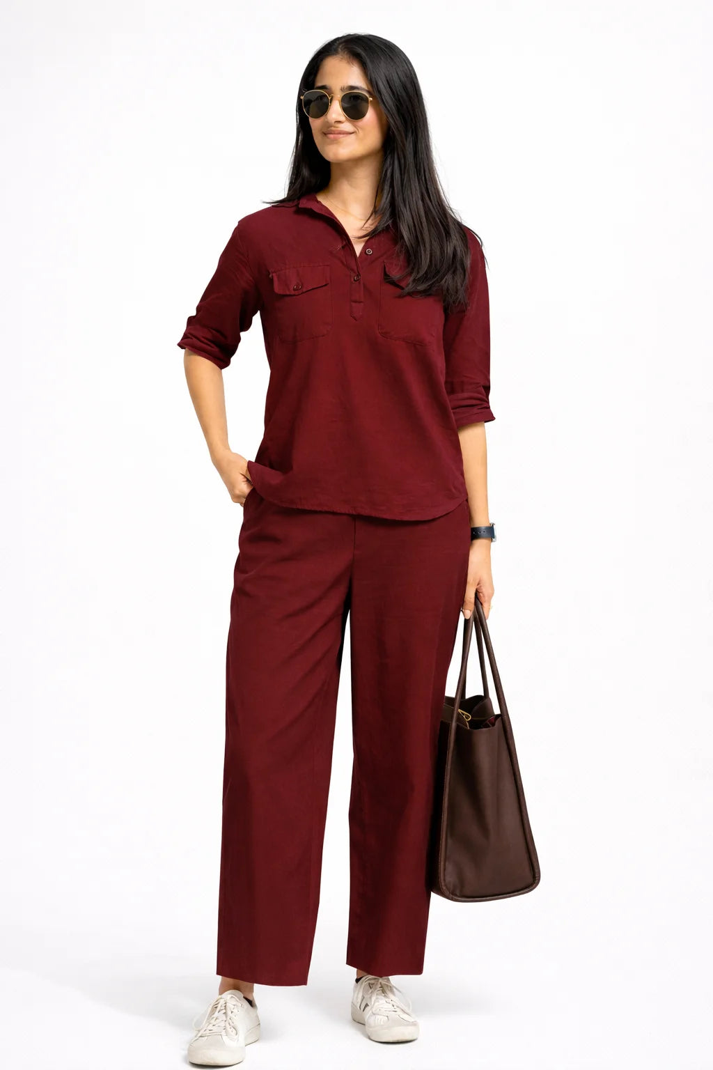 Earthy Maroon Utility Kurta Set