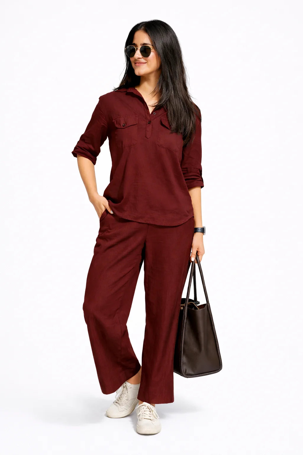 Earthy Maroon Utility Kurta Set