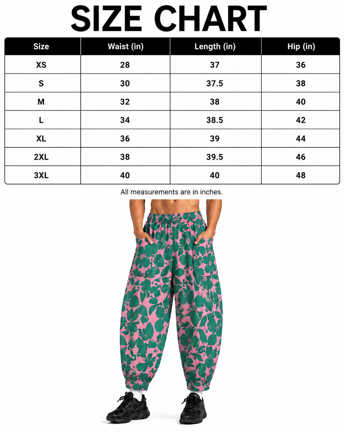 OYSTERS MEN's GREEN PINK PRINTED AEROZEN RELAXED FIT YOGA PANTS