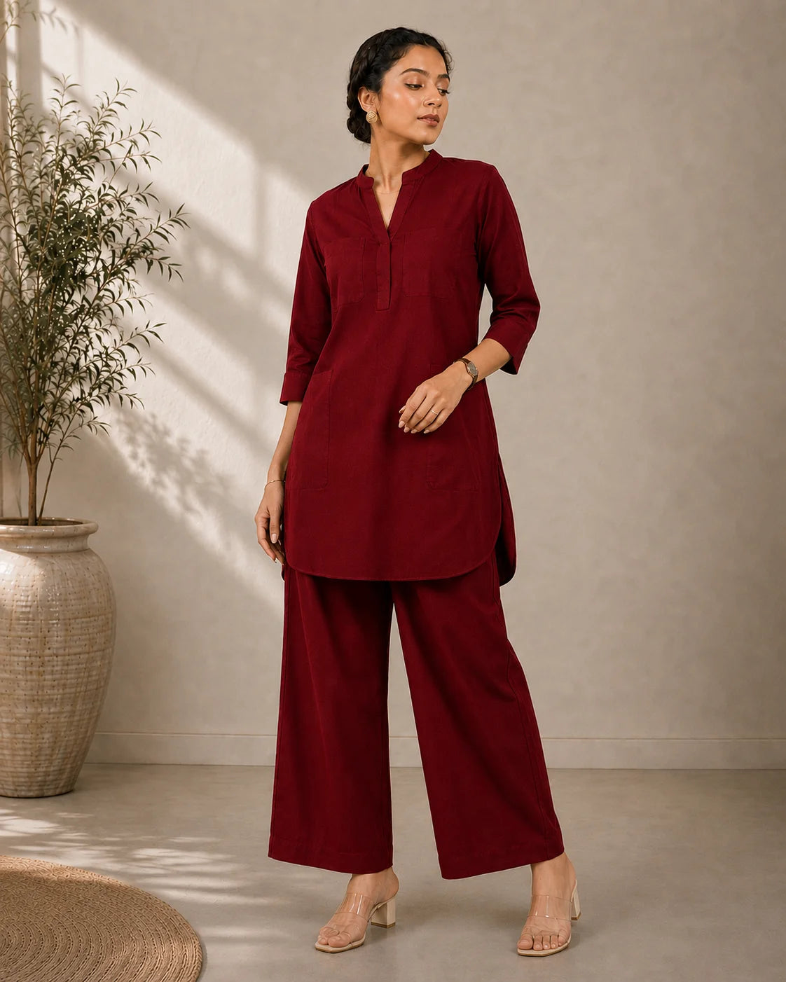BEHTARIN MAROON CORDSET5