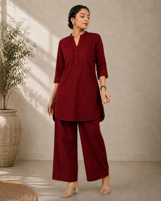BEHTARIN MAROON CORDSET5