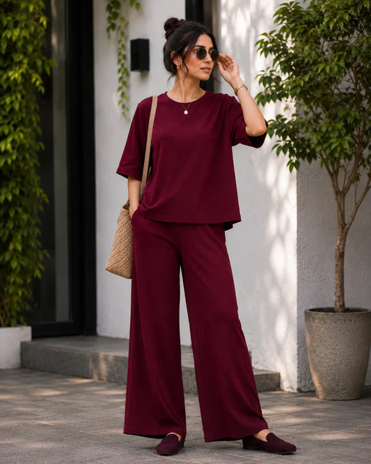 BEEITU MAROON CORDSET4