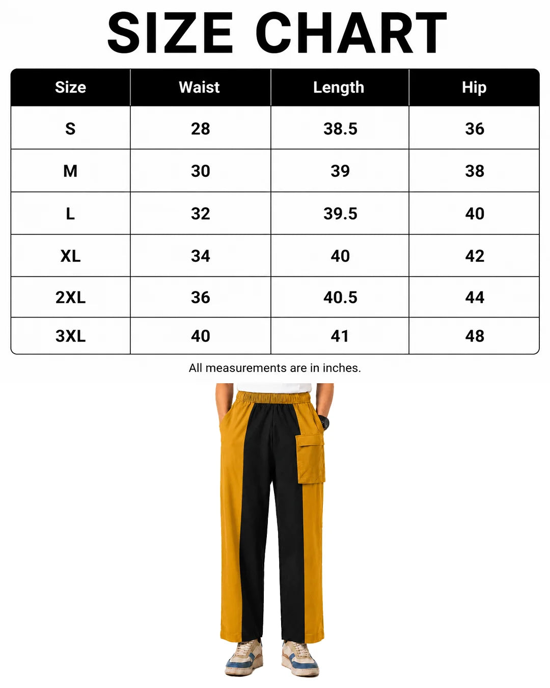 Colorblock Mustard Cargo Pants for Women