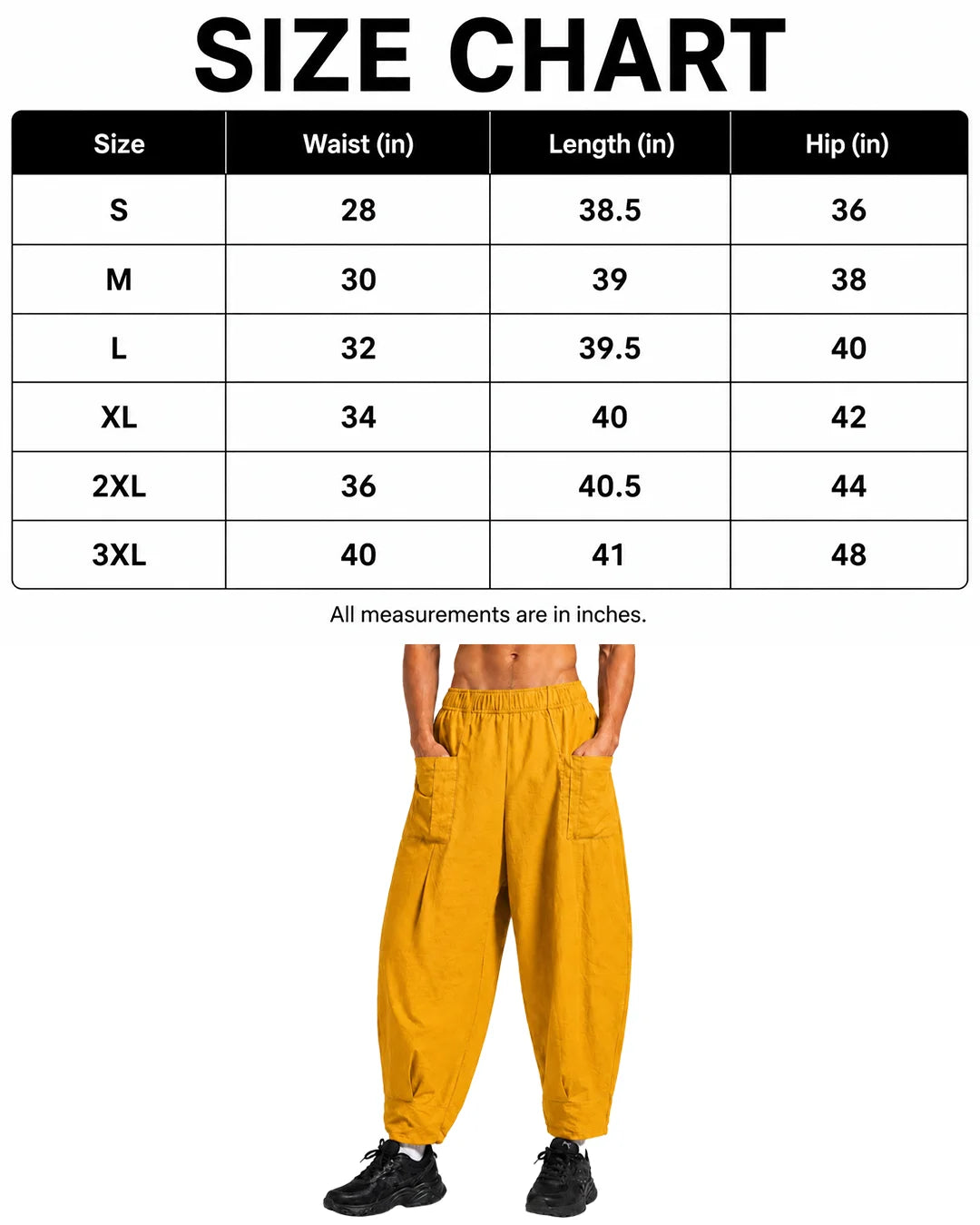 OYSTERS MEN's AEROZEN RELAXED FIT MUSTARD YOGA PANTS