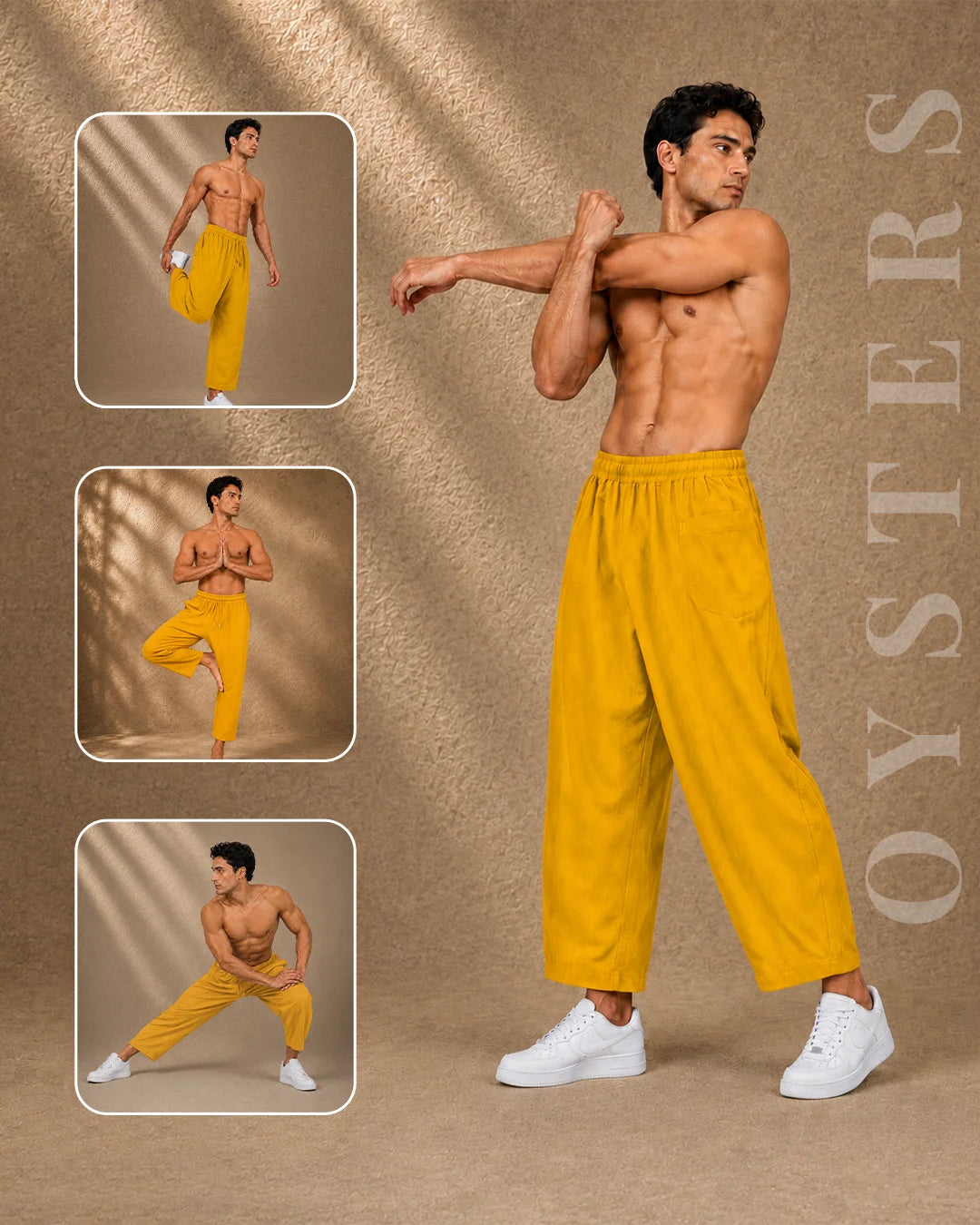 Balloon-Cut Pants Mustard for Men