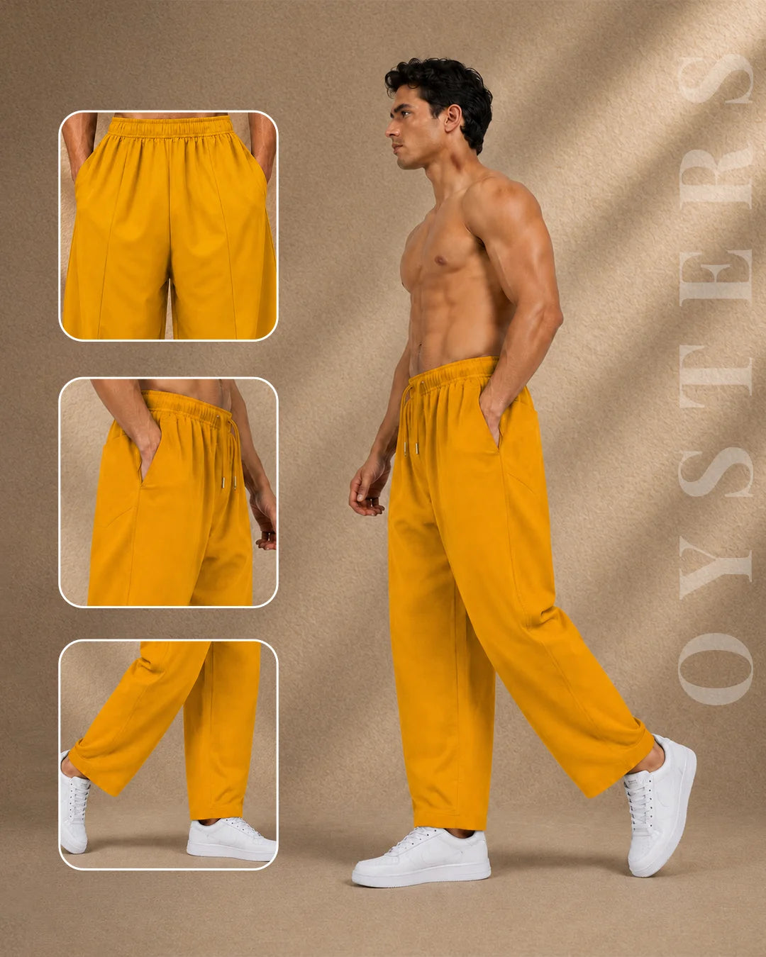 Balloon-Cut Pants Mustard for Men