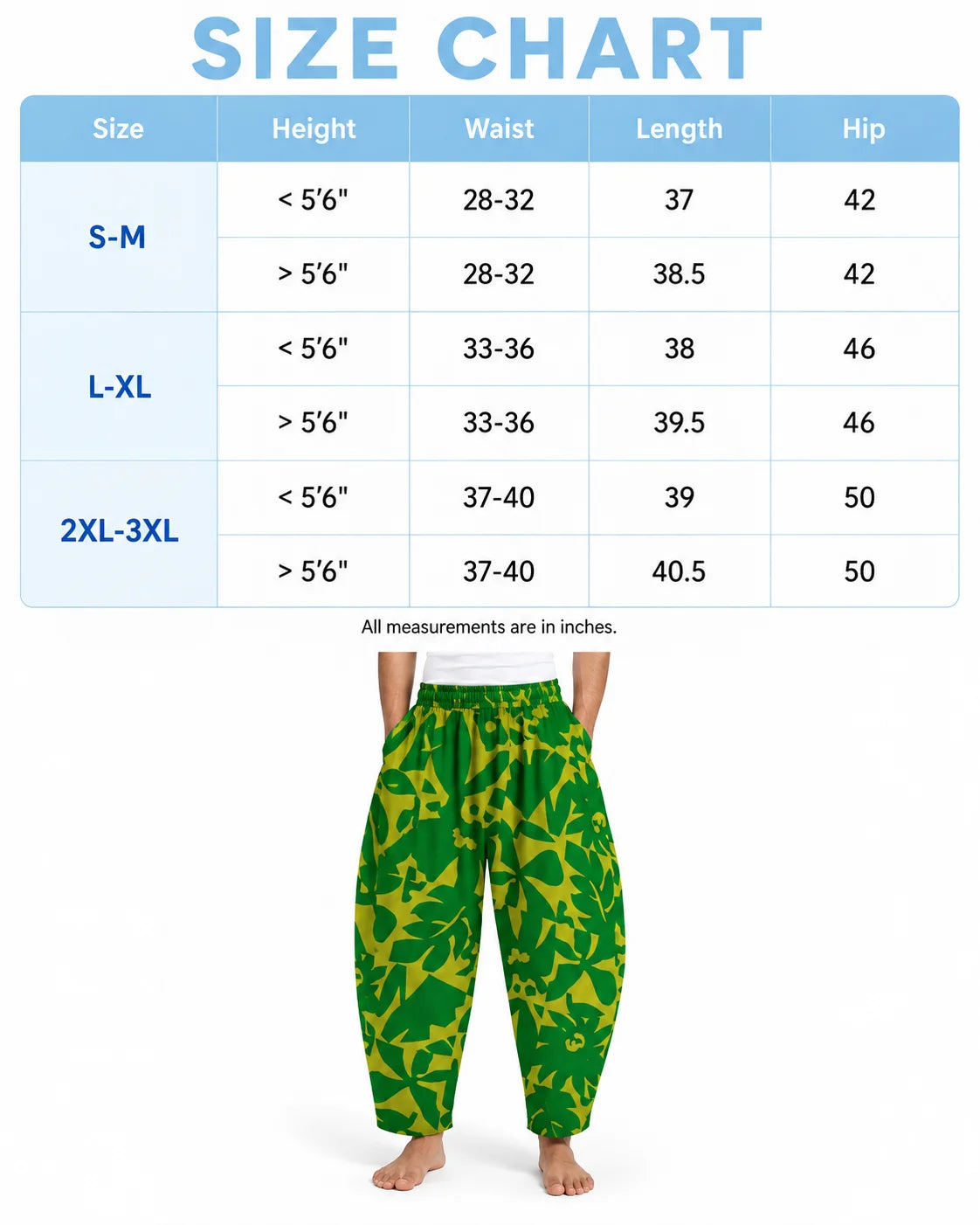 OYSTERS BALLOON-CUT YELLOW GREEN PRINTED PANTS  FOR MEN