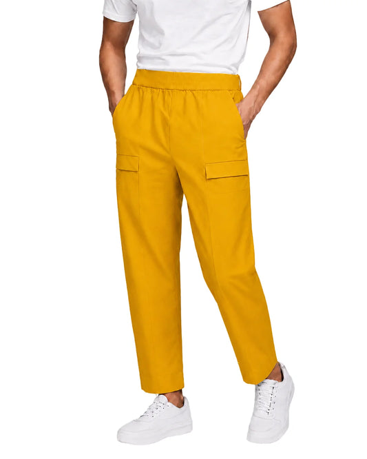 OYSTERS TAPERED UTILITY MUSTARD YELLOW PANTS FOR MEN