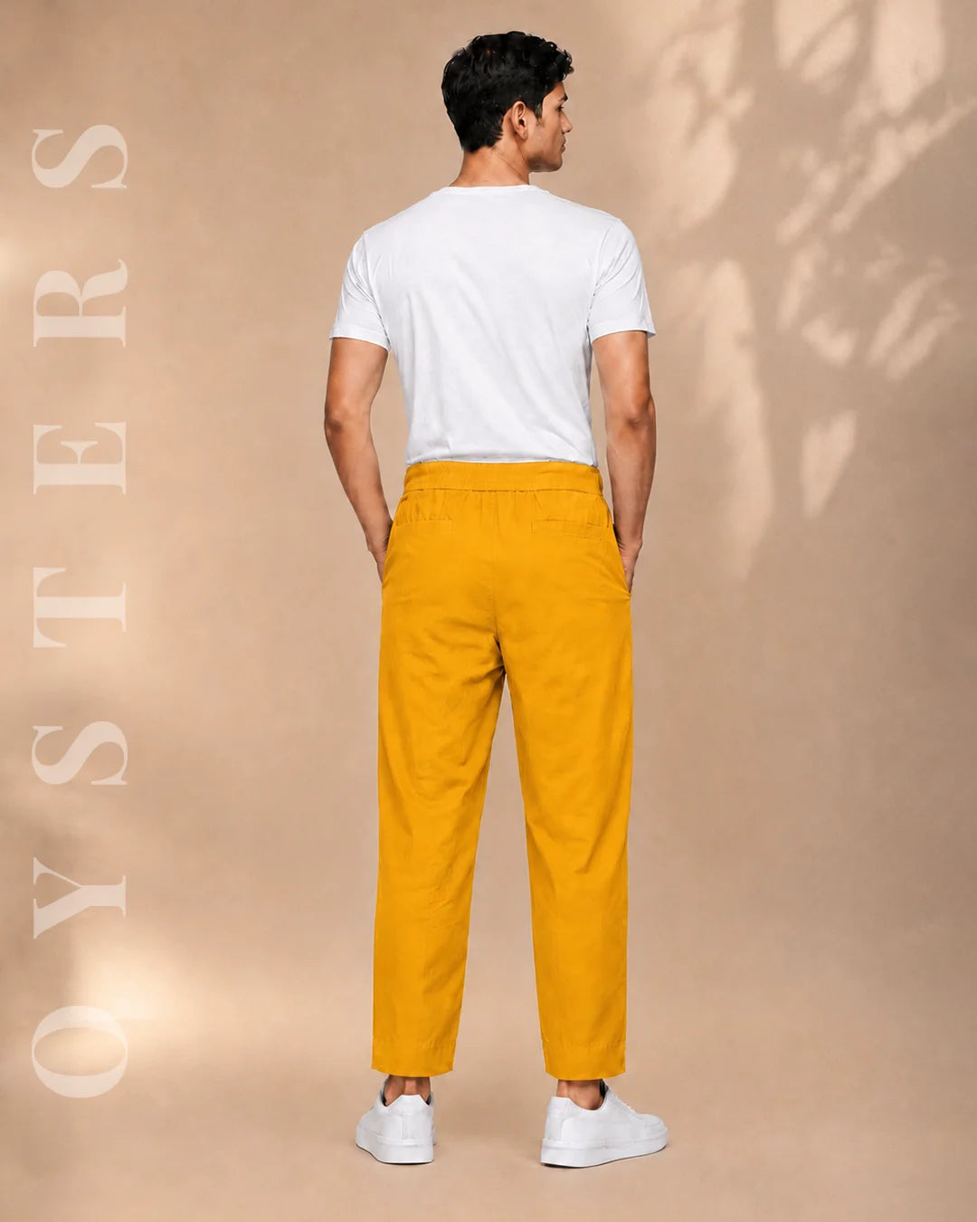 OYSTERS TAPERED UTILITY MUSTARD YELLOW PANTS FOR MEN