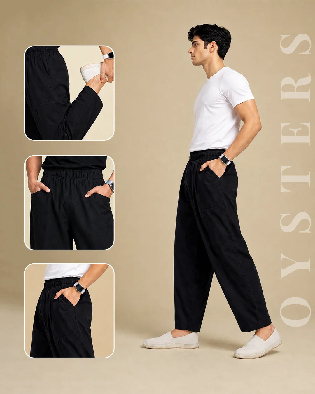 OYSTERS UTILITY BARREL PANTS FOR MEN