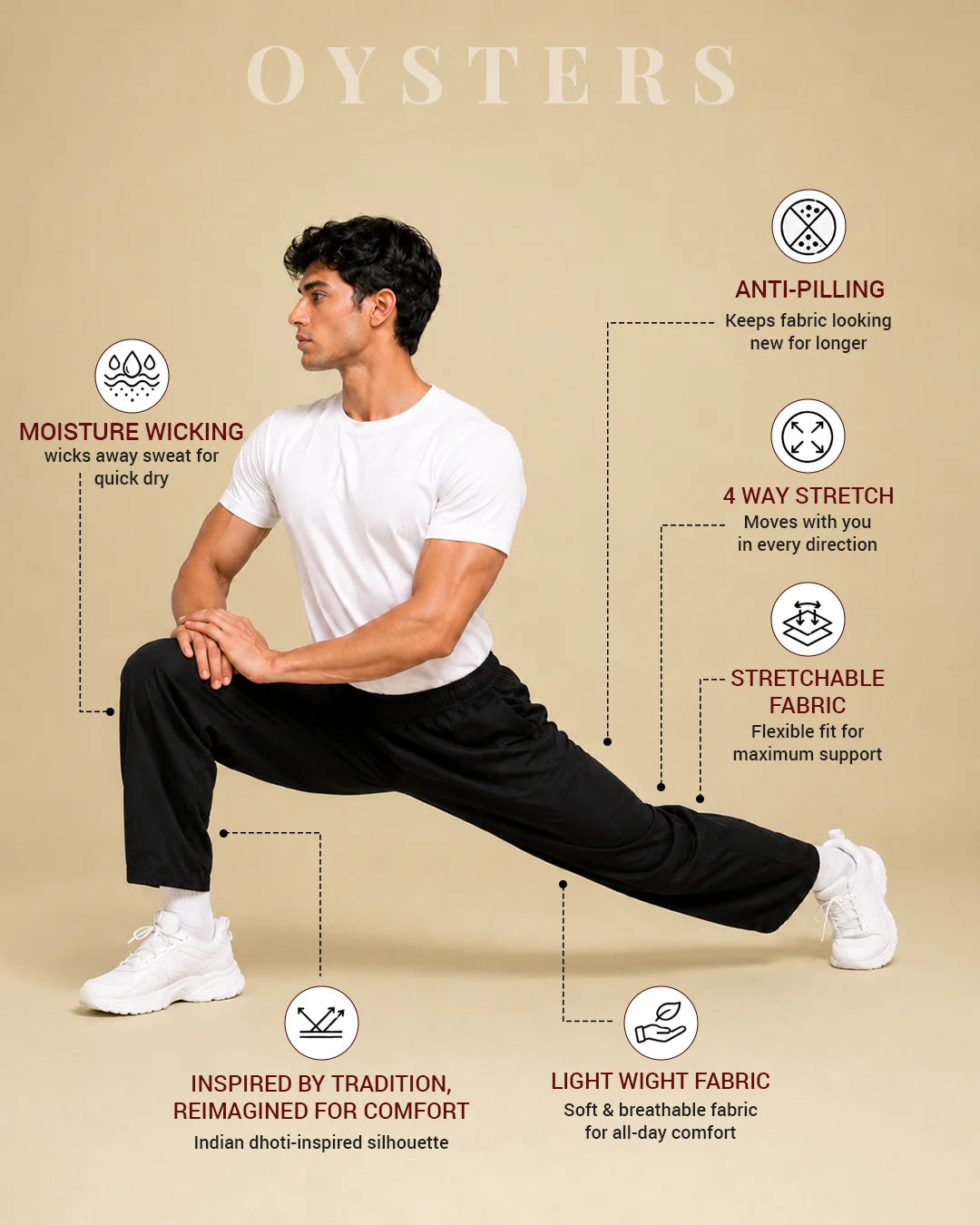 OYSTERS UTILITY BARREL PANTS FOR MEN