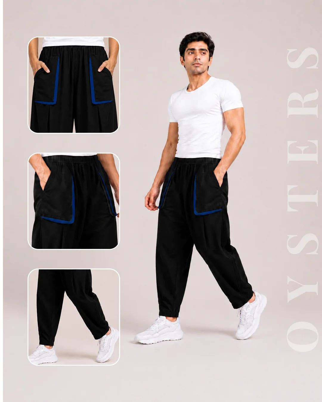 OYSTERS DRAPED UTILITY PANTS FOR MEN