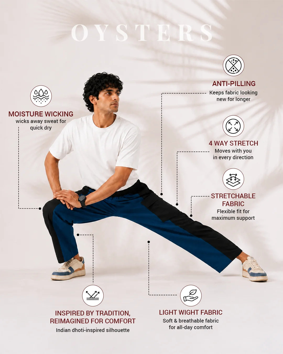 OYSTERS OLORBLOCK CARGO PANTS FOR MEN
