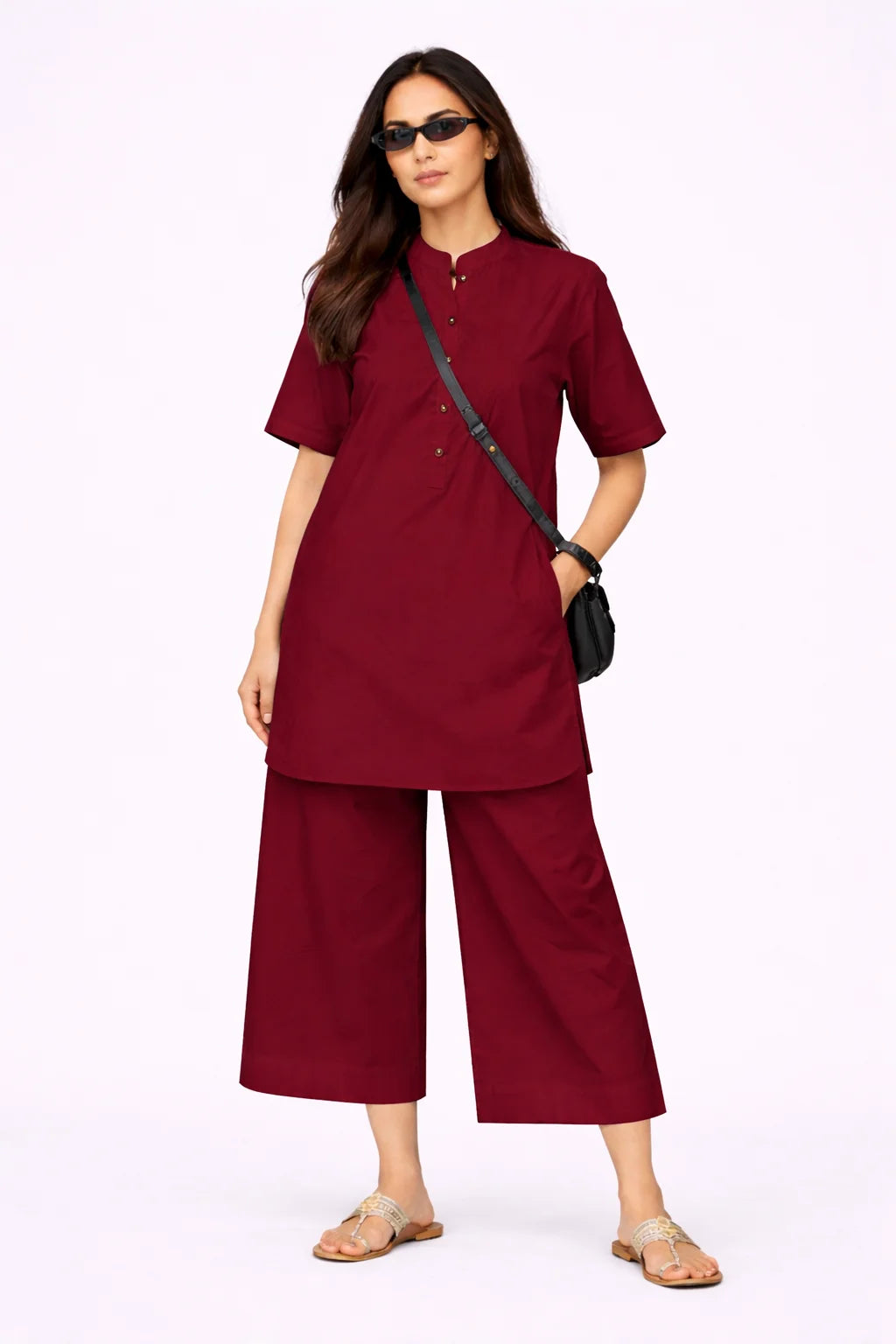 Maroon Ease Co-ord Set