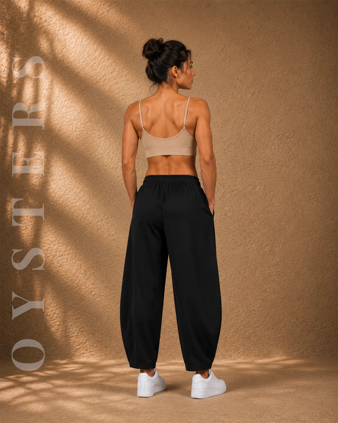 Balloon-Cut Relaxed Fit Cotton Pants for Women