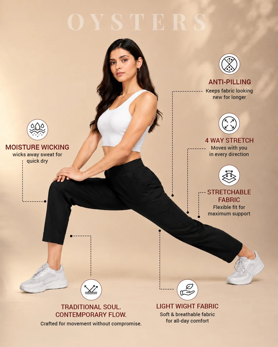 Oysters Tapered Utility Pants for Women