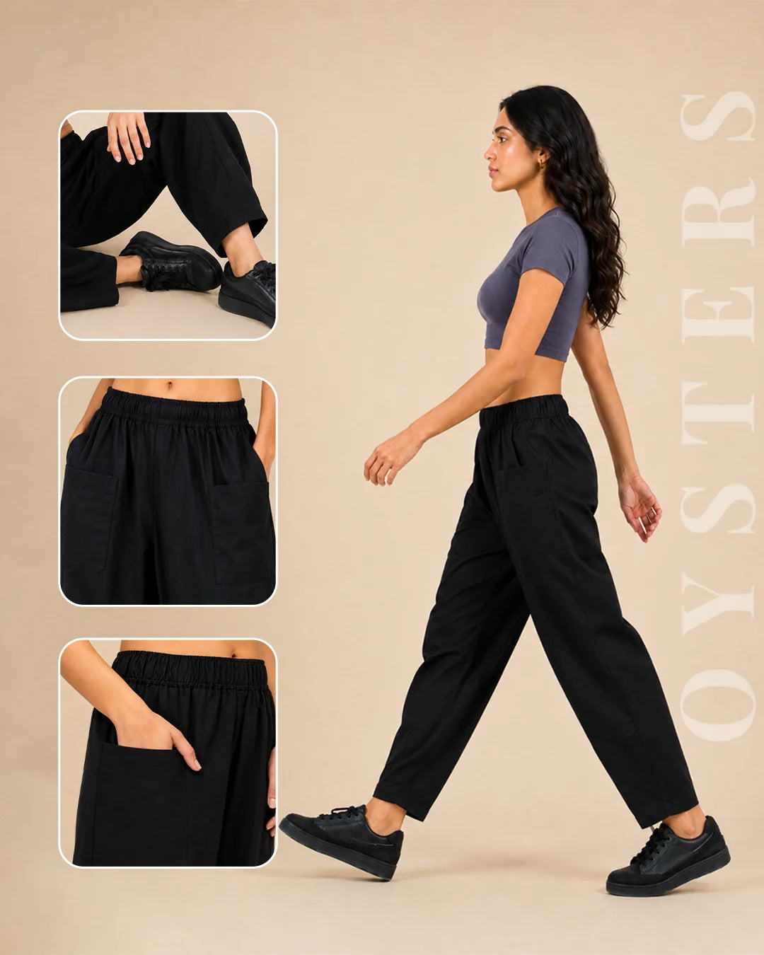 OYSTERS UTILITY BARREL PANTS FOR WOMEN