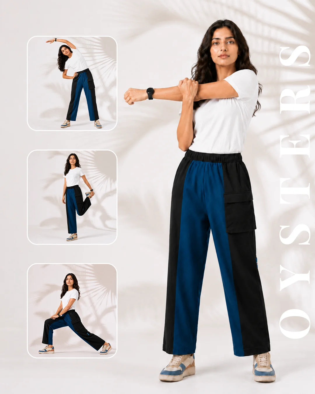 OYSTERS COLORBLOCK CARGO PANTS FOR WOMEN