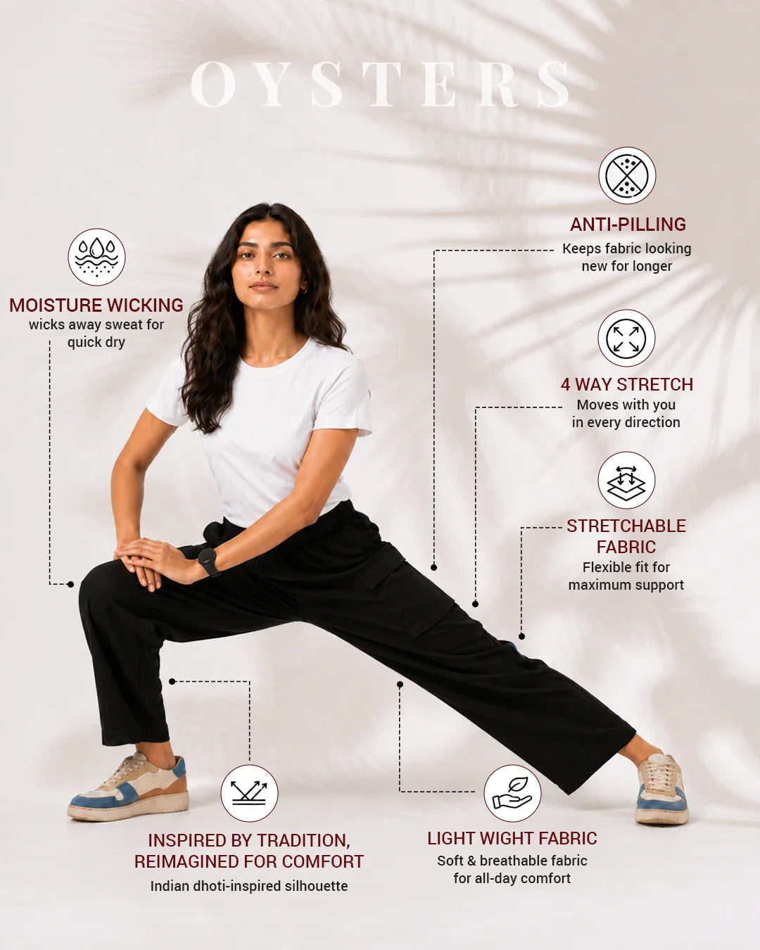 OYSTERS COLORBLOCK CARGO PANTS FOR WOMEN