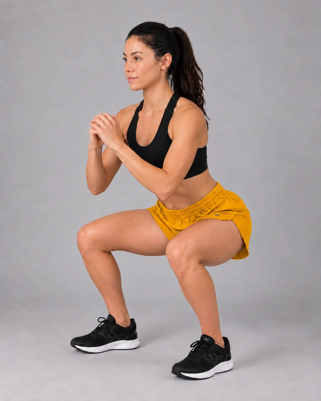 OYSTERS WOMEN'S 2 IN 1 RUNNING MUSTARD SKIRT SHORTS