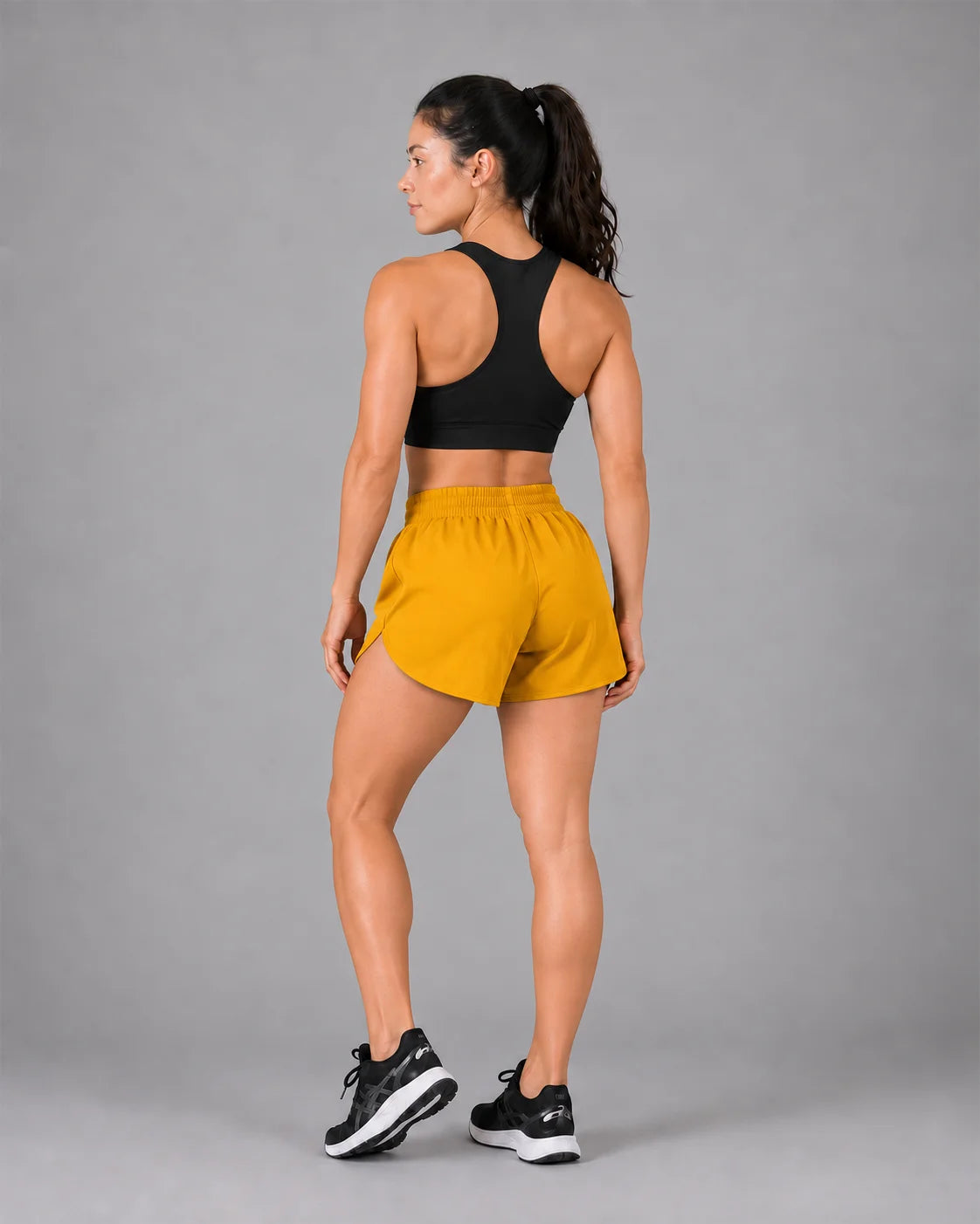 OYSTERS WOMEN'S 2 IN 1 RUNNING MUSTARD SKIRT SHORTS