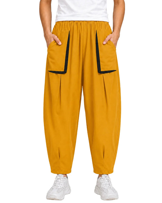 OYSTERS DRAPED UTILITY PANTS MUSTARD FOR MEN